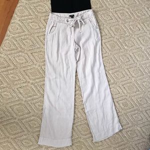J crew tan linen pants!
